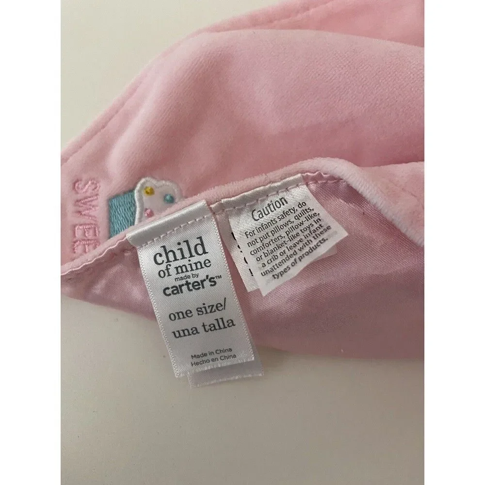 Carter's Child of Mine Monkey Pink Lovey Rattle Security Blanket Sweet Cupcake